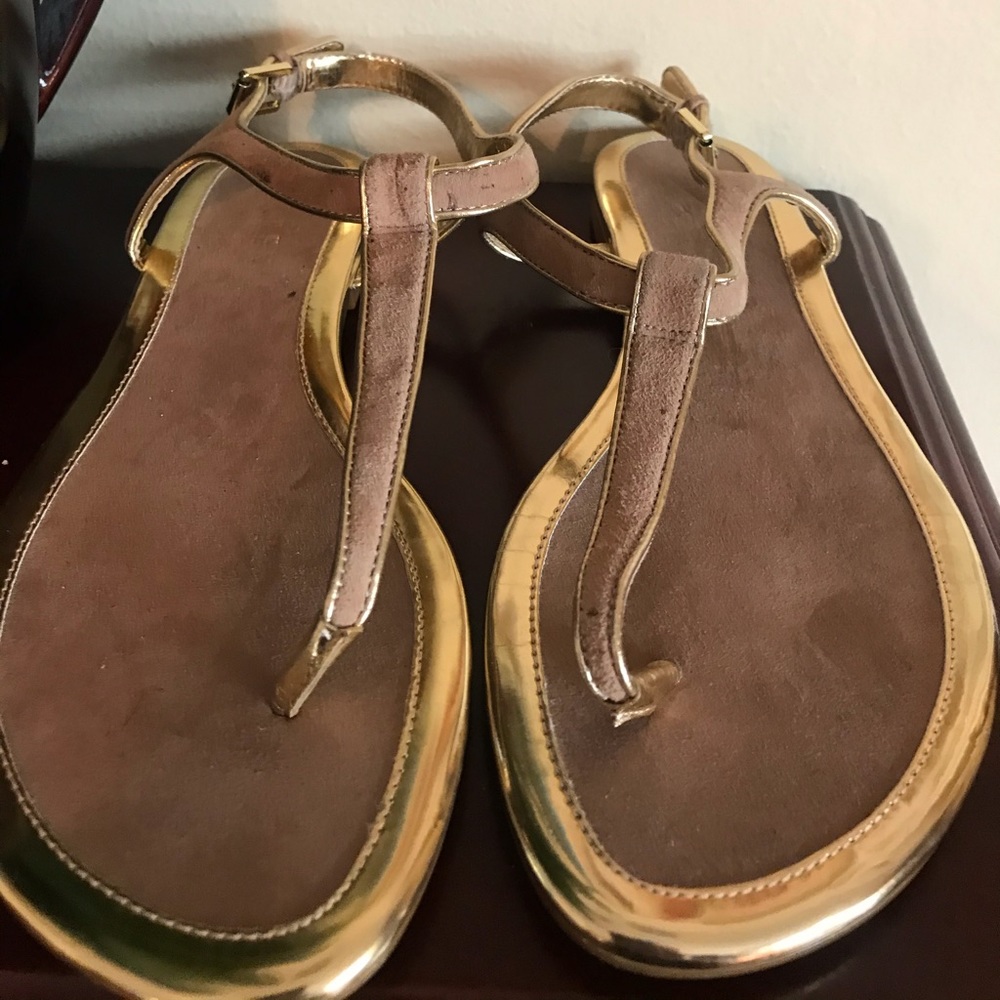 Ralph Lauren Sandals in Sand w/gold trim, 8B